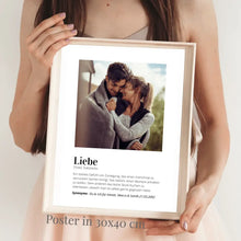 Load image into Gallery viewer, Foto-Poster &quot;Definition&quot; - Personalisiertes Geschenk für Paare &quot;Liebe&quot;

