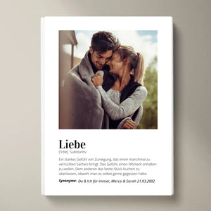 Foto-Poster "Definition" - Personalisiertes Geschenk für Paare "Liebe"