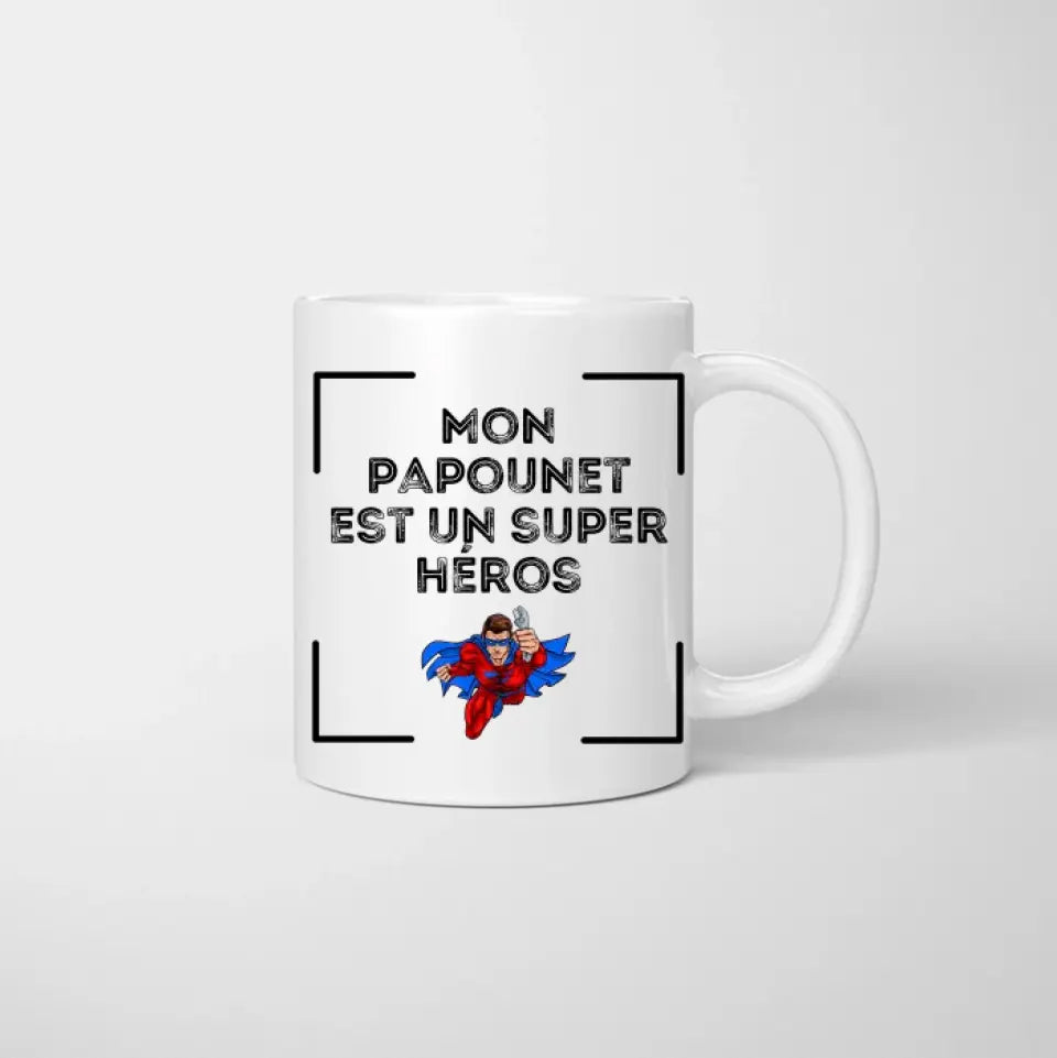 Papa avec enfants - Mug personnalisé (1-3 enfants, adolescents)