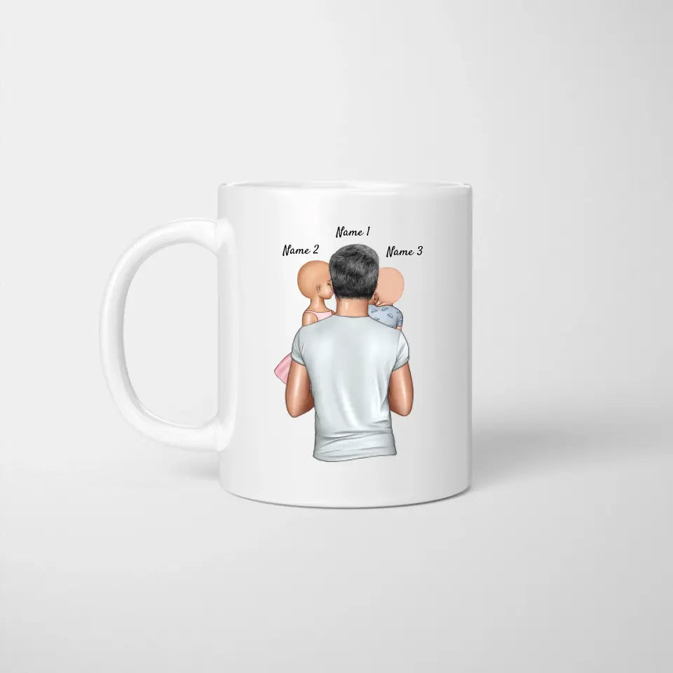 Opa mit Enkel im Arm - Personalisierte Tasse (Großvater mit Enkelkindern)