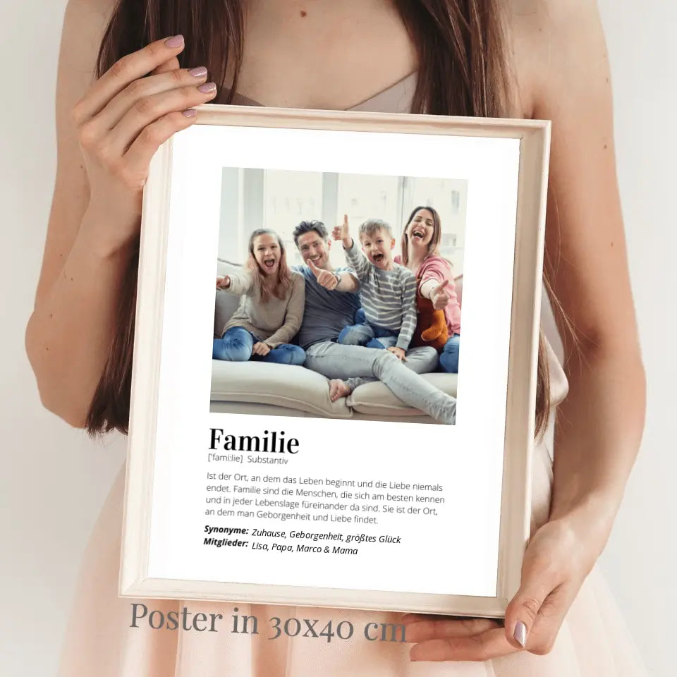 Foto-Poster "Definition" - Personalisiertes Geschenk "Familie"