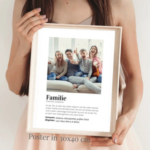 Foto-Poster "Definition" - Personalisiertes Geschenk "Familie"