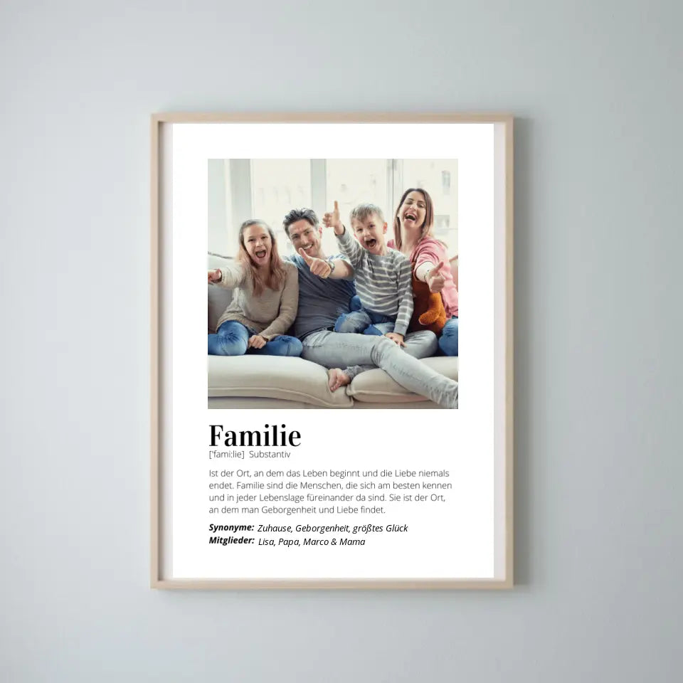 Foto-Poster "Definition" - Personalisiertes Geschenk "Familie"