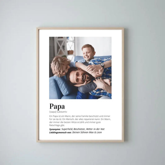 Foto-Poster "Definition" - Personalisiertes Geschenk Papa