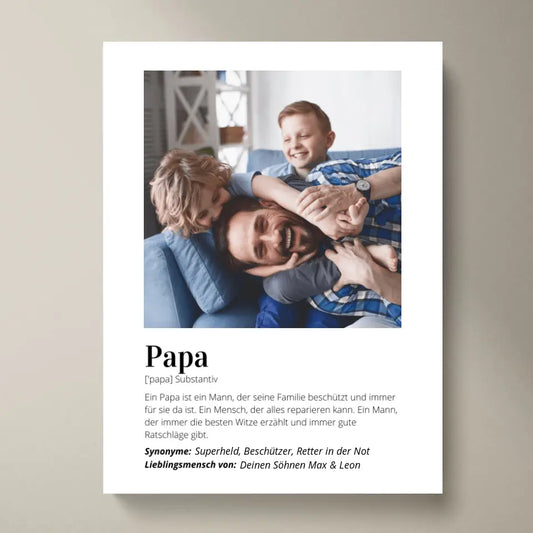 Foto-Poster "Definition" - Personalisiertes Geschenk Papa