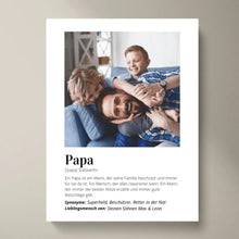 Load image into Gallery viewer, Foto-Poster &quot;Definition&quot; - Personalisiertes Geschenk Papa
