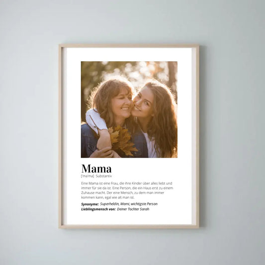 Foto-Poster "Definition" - Personalisiertes Geschenk Mama