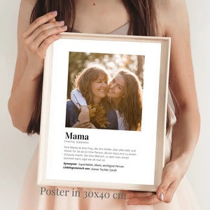 Foto-Poster "Definition" - Personalisiertes Geschenk Mama