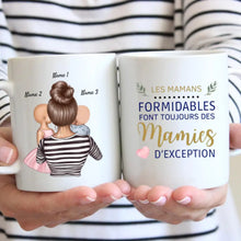 Load image into Gallery viewer, Les mamans formidables font toujours des mamies d&#39;exception - Mug personnalisé (1-4 enfants, adolescents)
