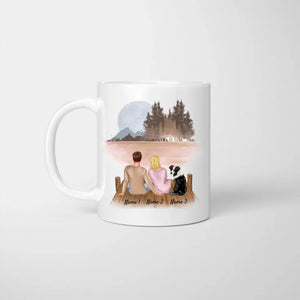 Couple on the Pier with Pet - Personalized Mug