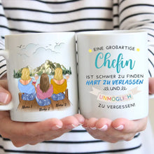 Load image into Gallery viewer, Großartige Chefin/ Managerin/ Teamleiterin - Personalisierte Tasse für Chefin/ Arbeitskolleginnen - Geschenk Büro, Job (2-4 Personen)
