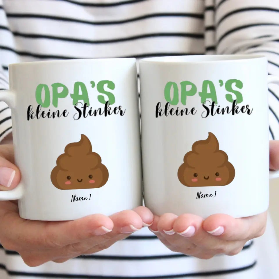 Opa's kleine Stinker - Personalisierte Tasse für Opa/ Großvater mit Enkel, Kinder