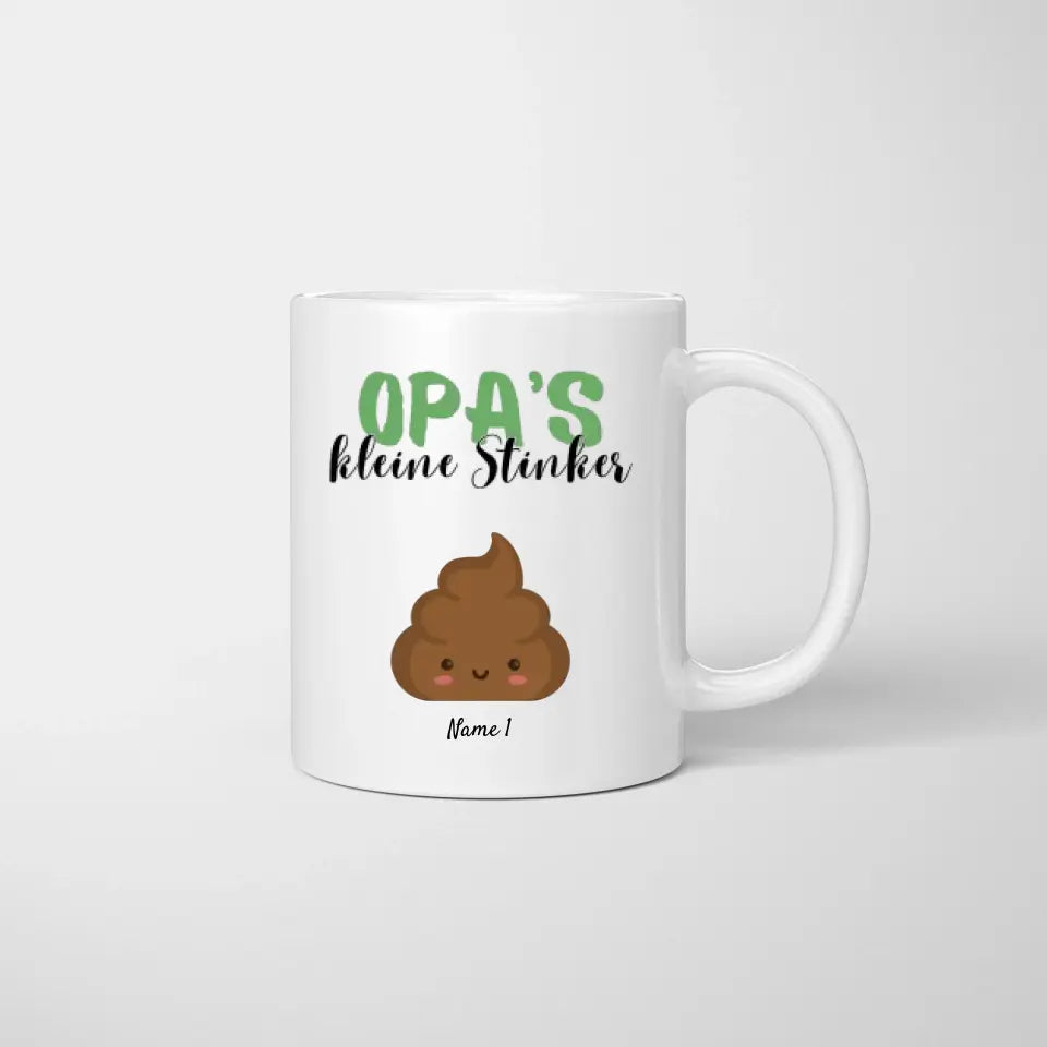 Opa's kleine Stinker - Personalisierte Tasse für Opa/ Großvater mit Enkel, Kinder