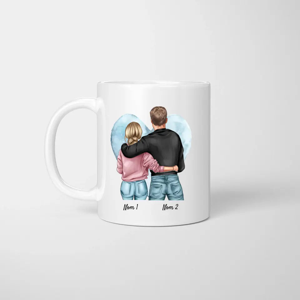 Je t'aime parce que tu fais les mêmes choses bizarres que moi -  Mug personnalisé pour couple (homme & femme)