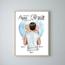 Load image into Gallery viewer, Bester Papa auf der Welt - Personalisiertes Poster (Vater mit Kindern)
