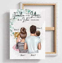 Load image into Gallery viewer, Wo die Liebe niemals endet - Personalisiertes Familien-Poster (Eltern mit Kinder)
