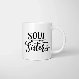 Favorite Sisters Leather Jacket & Drink - Personalized Mug (2-3 Sisters)