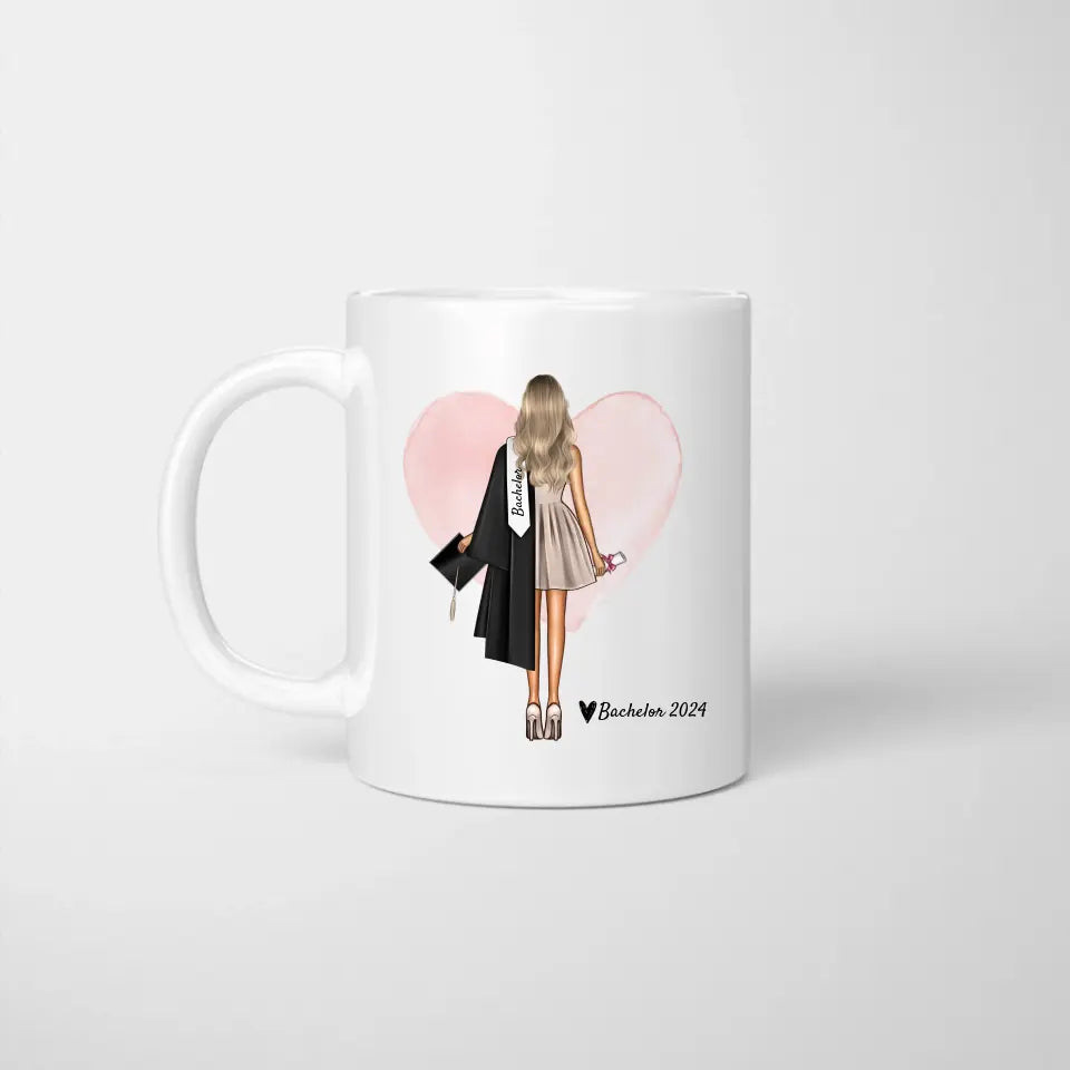 Glückwunsch zum Abschluss - Personalisierte Tasse zum Abschluss, Abitur, Bachelor, Master, Ausbildung, Schule