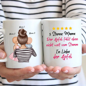 5 Sterne Mama - Personalisierte Tasse (1-4 Kinder, Muttertag)