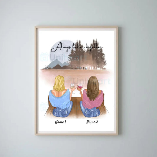 Girlfriends/ Sisters with Drink - Personalised Digital Image (2-4 Women)