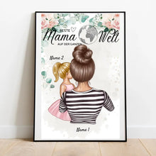 Load image into Gallery viewer, Beste Mama auf der Welt - Personalisiertes Poster (Mutter mit Kindern)
