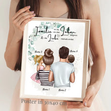 Load image into Gallery viewer, Wo die Liebe niemals endet - Personalisiertes Familien-Poster (Eltern mit Kinder)
