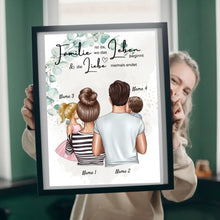 Load image into Gallery viewer, Wo die Liebe niemals endet - Personalisiertes Familien-Poster (Eltern mit Kinder)
