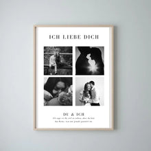Load image into Gallery viewer, &quot;Ich liebe dich&quot; Personalisierte Foto-Collage Poster für Pärchen, deinen Partner copy
