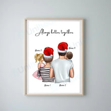 Load image into Gallery viewer, Family with Children on Christmas - Personalized Poster
