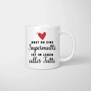 Supermutti, alles Tutti - Personalisierte Tasse (1-4 Kinder, Muttertag)