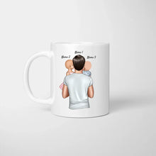 Load image into Gallery viewer, Nur die besten Männer werden zu Papas befördert - Personalisierte Tasse für Väter (Vatertag 1-4 Kinder)
