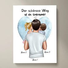 Load image into Gallery viewer, Der schönste Weg ist der gemeinsame! - Personalisiertes Vatertag Poster (Papa mit 1-4 Kindern)
