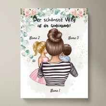 Load image into Gallery viewer, Der schönste Weg ist der gemeinsame - Personalisiertes Poster Muttertag (Mama mit Kindern)
