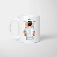 Load image into Gallery viewer, Papa, L&#39;homme, Le mythe, La légende - Mug personnalisé (Fête des pères, 1-4 enfants)
