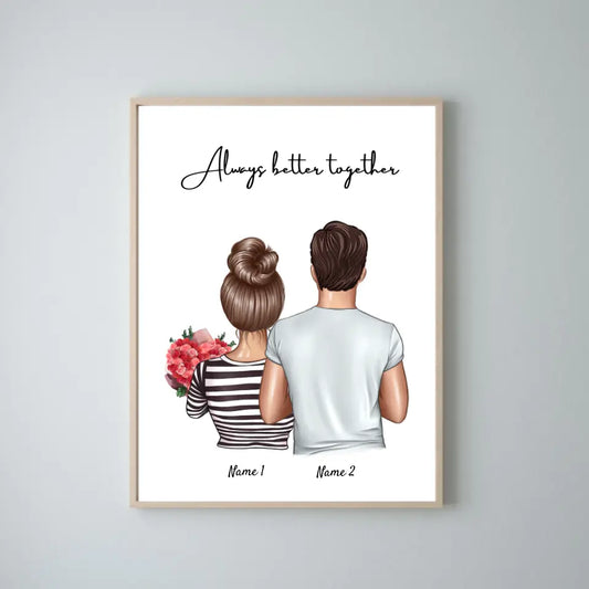 Happy Couple with Children - Personalized Poster