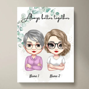 Mum & Daughters Chibi - Personalised Poster (2-3 women)