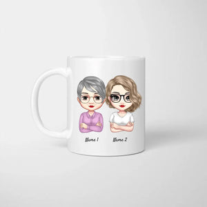 Mum & Daughters Chibi - Personalised Mug (2-3 women)