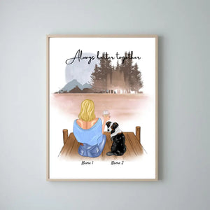 Mistress with Pet - Personalised Poster (Dog, Cat)