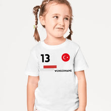 Load image into Gallery viewer, Fußball EM 2024 Türkei Trikot Kinder individuell - Personalisiertes T-Shirt für Kinder (100% Baumwolle)
