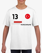 Load image into Gallery viewer, Fußball EM 2024 Türkei Trikot Kinder individuell - Personalisiertes T-Shirt für Kinder (100% Baumwolle)
