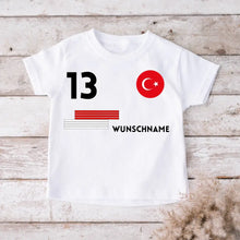 Load image into Gallery viewer, Fußball EM 2024 Türkei Trikot Kinder individuell - Personalisiertes T-Shirt für Kinder (100% Baumwolle)
