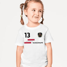 Load image into Gallery viewer, Fußball EM 2024 Österreich Trikot Kinder individuell - Personalisiertes T-Shirt für Kinder (100% Baumwolle)
