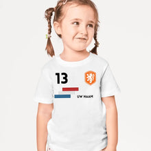 Load image into Gallery viewer, Voetbal EM 2024 Nederland Shirt Kinderen individueel - Gepersonaliseerd T-Shirt voor Kinderen (100% Katoen)
