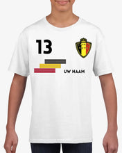 Load image into Gallery viewer, Voetbal EM 2024 België shirt kinderen individueel - Gepersonaliseerd T-Shirt voor Kinderen (100% Katoen)
