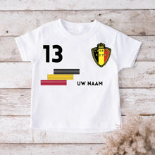 Load image into Gallery viewer, Voetbal EM 2024 België shirt kinderen individueel - Gepersonaliseerd T-Shirt voor Kinderen (100% Katoen)
