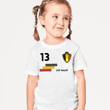 Load image into Gallery viewer, Voetbal EM 2024 België shirt kinderen individueel - Gepersonaliseerd T-Shirt voor Kinderen (100% Katoen)
