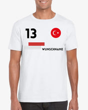 Load image into Gallery viewer, Fußball EM 2024 Türkei Trikot - Personalisiertes T-Shirt für türkische Fußball-Fans (100% Baumwolle, Unisex)
