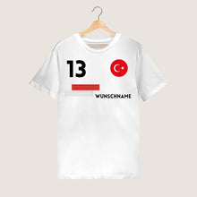 Load image into Gallery viewer, Fußball EM 2024 Türkei Trikot - Personalisiertes T-Shirt für türkische Fußball-Fans (100% Baumwolle, Unisex)
