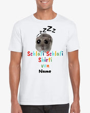 Load image into Gallery viewer, Schlafi Shlafi Shirti Hamster Meme - Personalisiertes T-Shirt (100% Baumwolle, Unisex)
