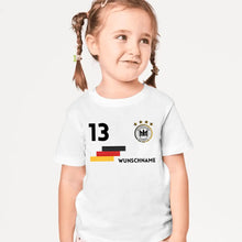 Load image into Gallery viewer, EM Deutschland Kinder-Trikot - Personalisiertes T-Shirt für Kinder, Fußball EM 2024(100% Baumwolle, individuelle Nummer &amp; Wunschname)
